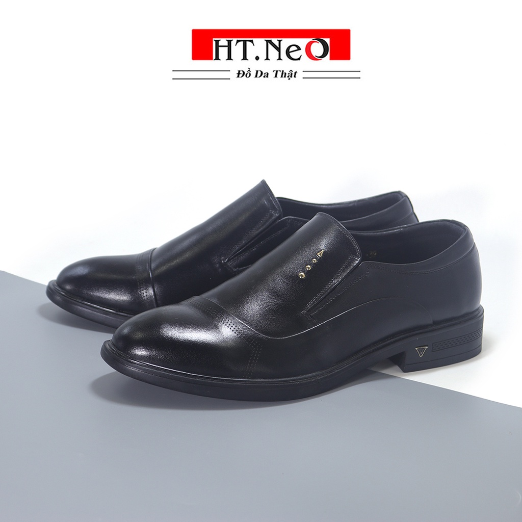 Giày tây lười nam HT,NeO , Giày nam da bò bền đẹp đế cao 4cm tôn dáng phong cách lịch lãm sang trọng GTN02