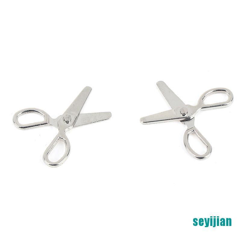Set 2 Kéo Kim Loại Mini Trang Trí Nhà Búp Bê Tỉ Lệ 1: 12