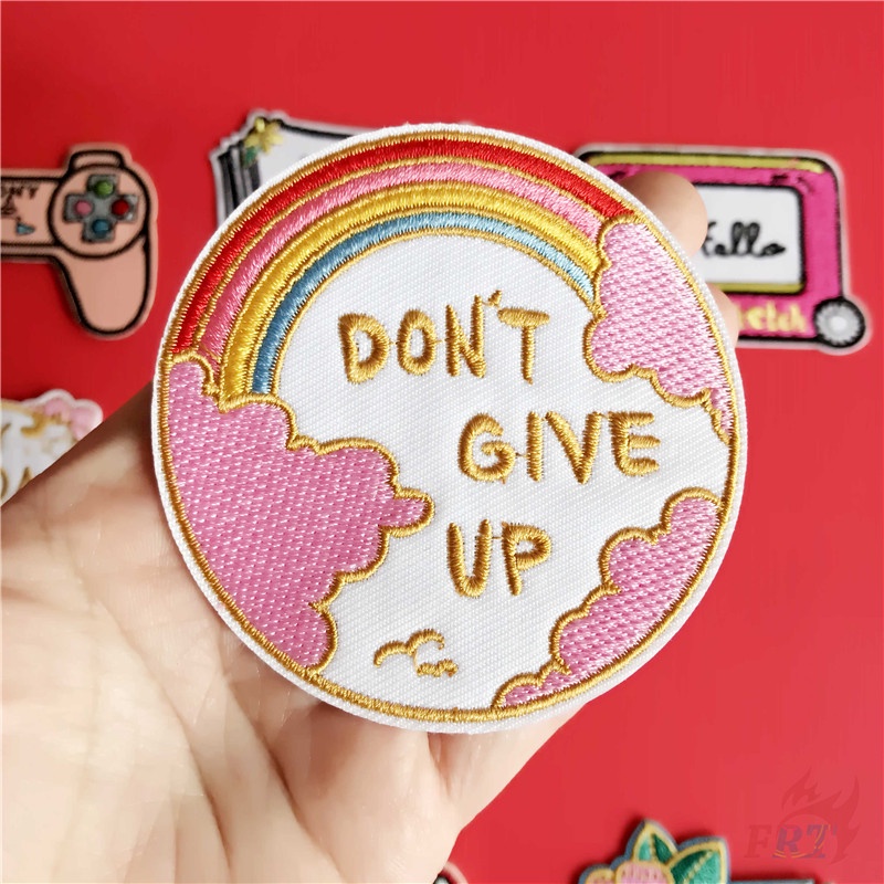 1 Sticker Ủi Thêu Chữ Don 't Give Up