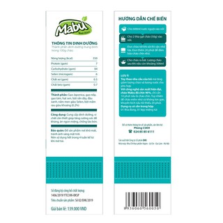 [Hà Nội] Cháo ăn dặm Mabu nguyên hạt 900g (Cháo số 2)