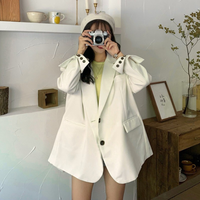 (Hàng Đẹp)Ảnh thật 5 hình cuối-2W253.Áo blazer oversize xuân hè Hàn Quốc hot chic