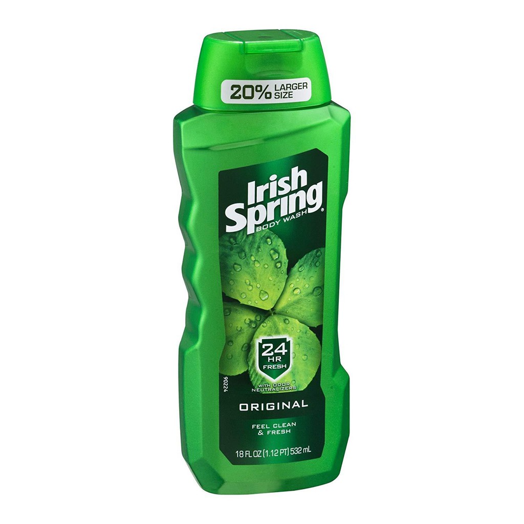 Gel Tắm IRISH SPRING - Original Body Wash 532ml (Gel Tắm Xanh Lá - Hình Lá)