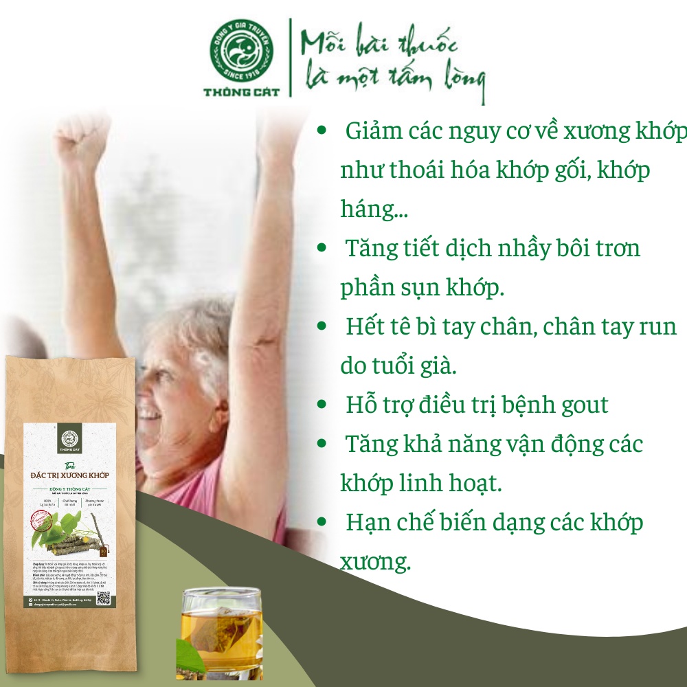 Trà thảo mộc hỗ trợ bổ xương khớp, tăng tiết dịch khớp cho người cao tuổi_Trà túi lọc Thông Cát Since 1918