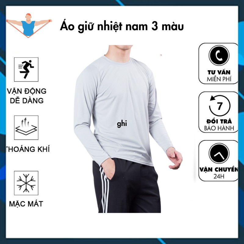 (Quà tặng là 1 gói xả bạn nha) Áo thun nam tay dài Giữ nhiệt thể thao nam co giãn, giữ ấm, màu sắc trẻ trung 3 màu | BigBuy360 - bigbuy360.vn
