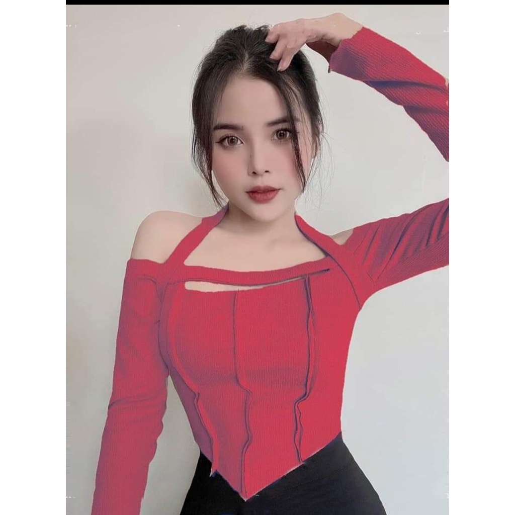 áo thun gân vạt nhọn
