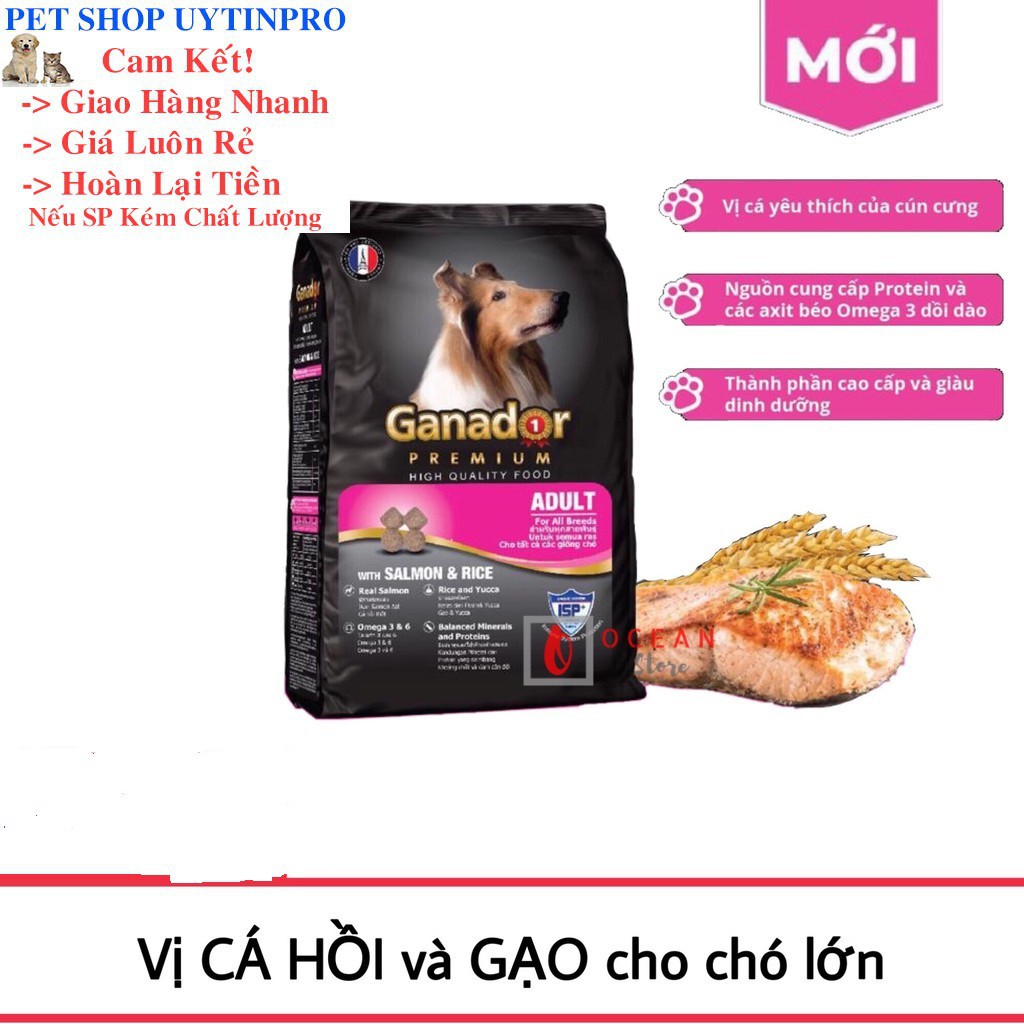 THỨC ĂN CHO CHÓ Ganador Adult dạng Hạt Vị Cá Hồi và Gạo Túi 400g Thương Hiệu Từ Pháp