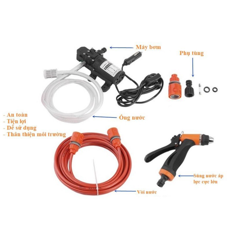 VioletShop1688 - Máy rửa xe mini tăng áp 12V trên ô tô lực nước mạnh