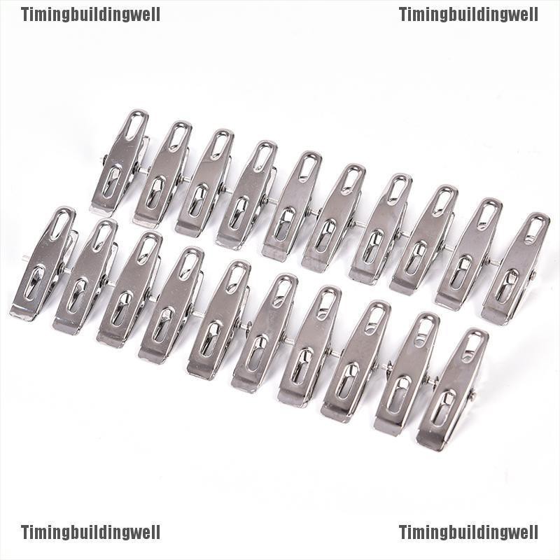 Set 20 Kẹp Phơi Quần Áo Bằng Thép Không Gỉ