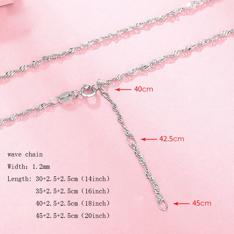 Vòng Cổ Choker Bạc 925 35-50cm Thiết Kế Thời Trang Đơn Giản Có Thể Điều Chỉnh 100% Thật 12 Phong Cách