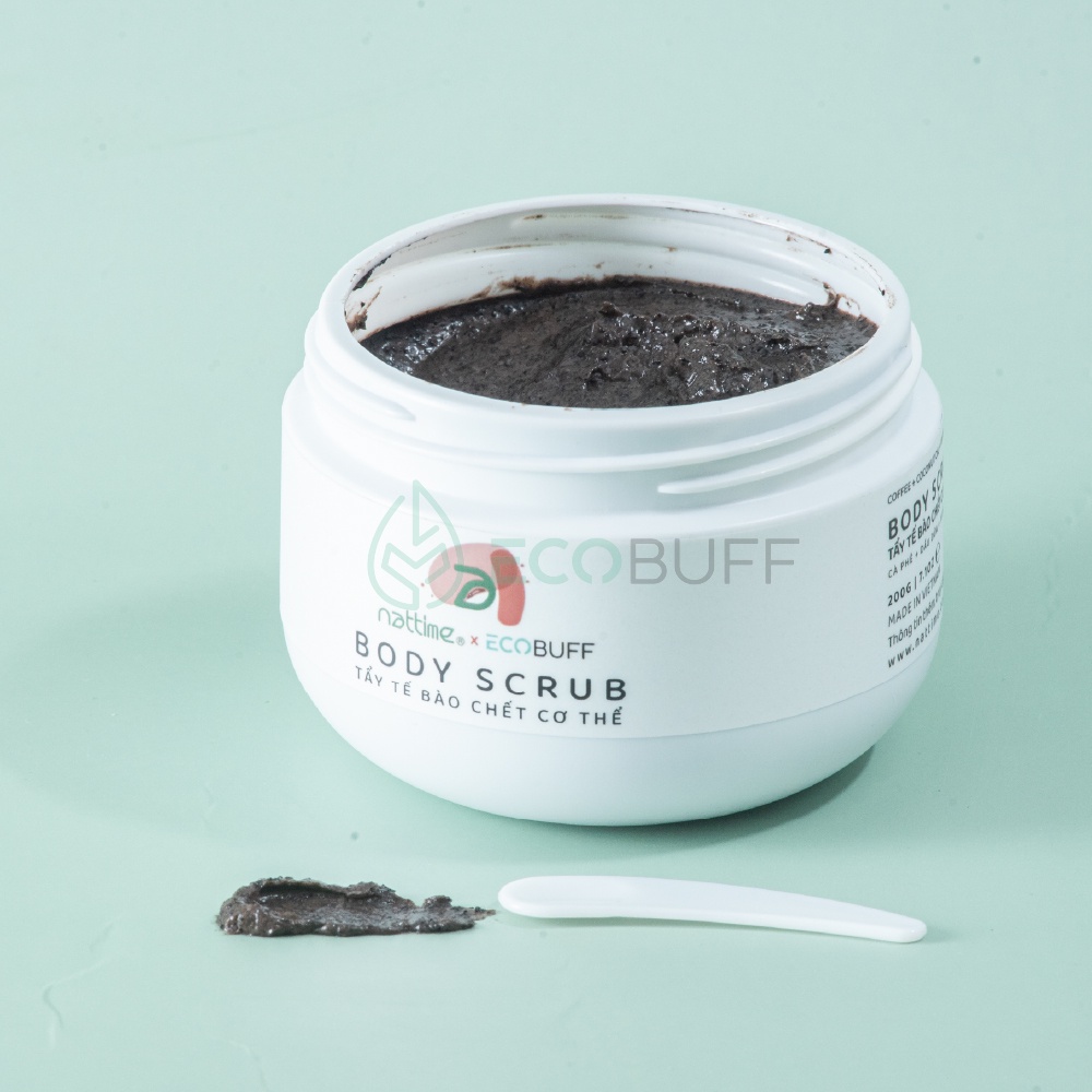 Tẩy da chết body Cafe Ecobuff Nattime tẩy tế bào chết organic lành tính thuần chay không hạt vi nhựa