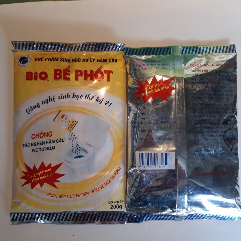 Men vi sinh bể phốt Bio, phân hủy hữu cơ bể phốt, chống đầy, chống tắc, khử mùi, không phải hút bể phốt