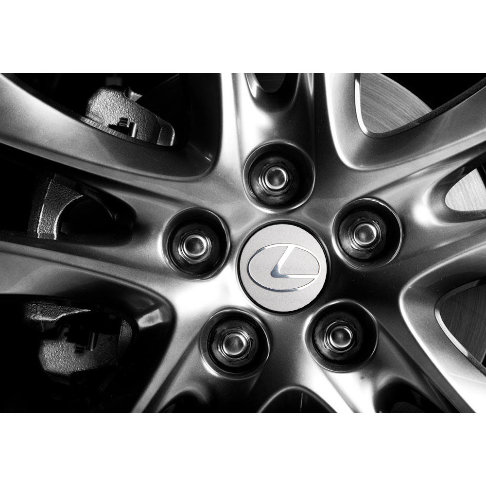 Bộ 4 Miếng Dán Trang Trí Trục Bánh Xe Hơi 56mm Lexus