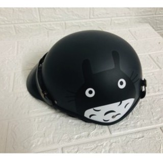 Mũ 1/2 Totoro đen �/ mèo béo + Kính chống tia UV400 (bảo hành 1 năm)
