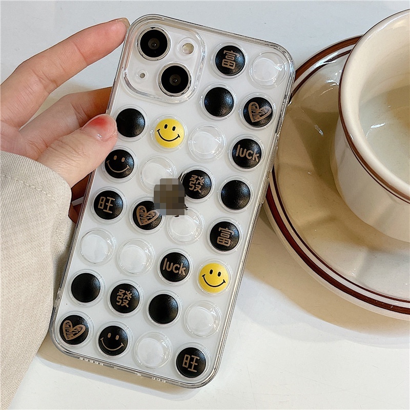 Ốp lưng iphone Ốp Điện Thoại Trong Suốt Hình Mặt Cười/Chữ Cho iphone13Promax 6/6splus/7/7plus/8/8plus/x/xr/xs/11/12/13/pro/max/plus/promax Dinuo case