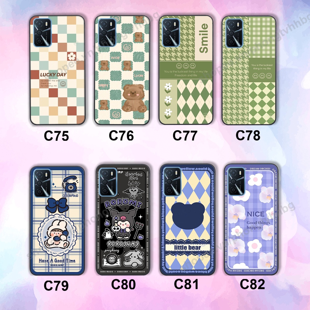 Ốp lưng Oppo A16 / A16K trái tim gấu thể thao , smile mặt cười cực cute