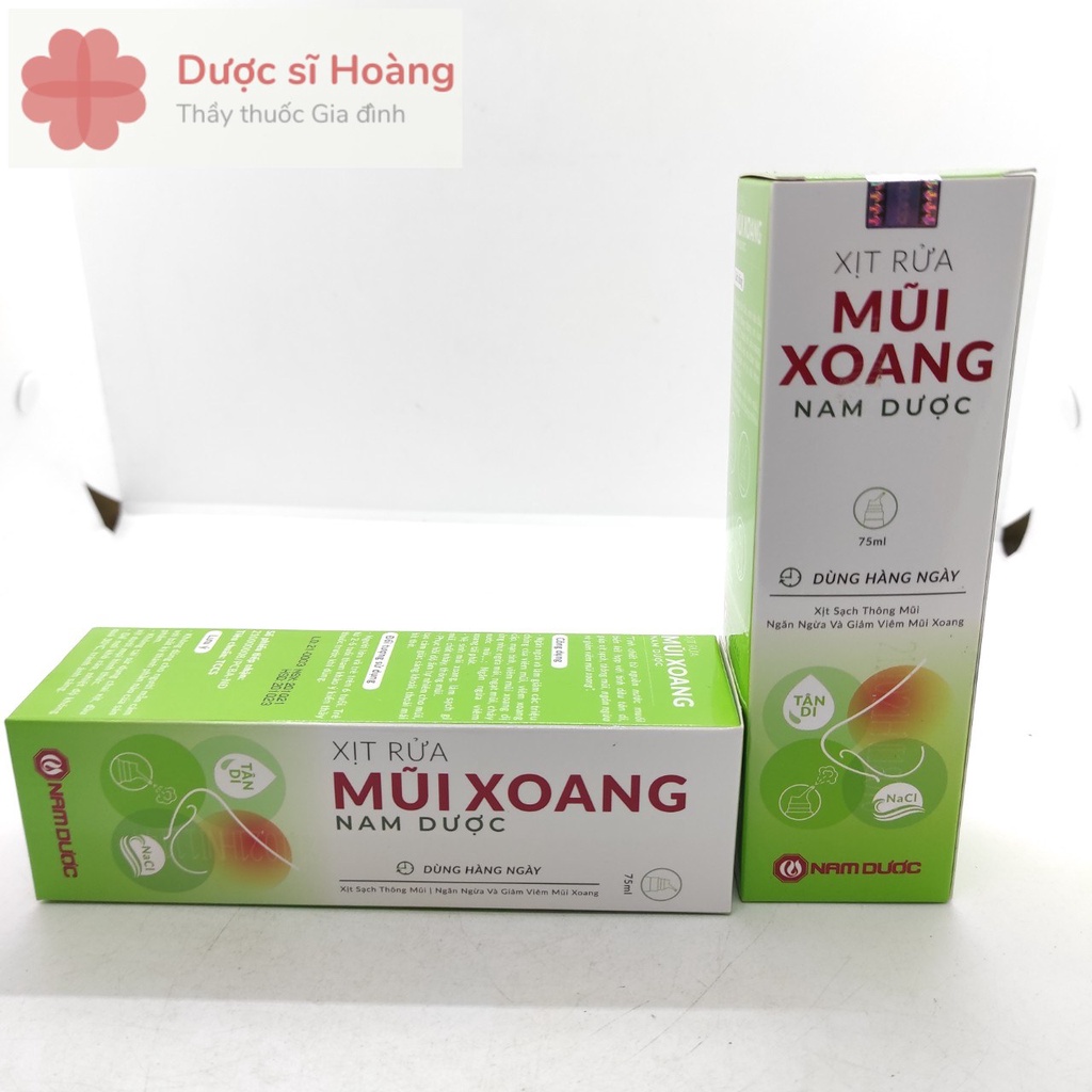 [Chính hãng] Xịt Rửa Mũi Xoang Nam Dược - Ngăn Ngừa, Giảm Viêm Xoang Viêm Mũi Dị Ứng: Ngứa Mũi, Tắc Mũi - Lọ 75ml