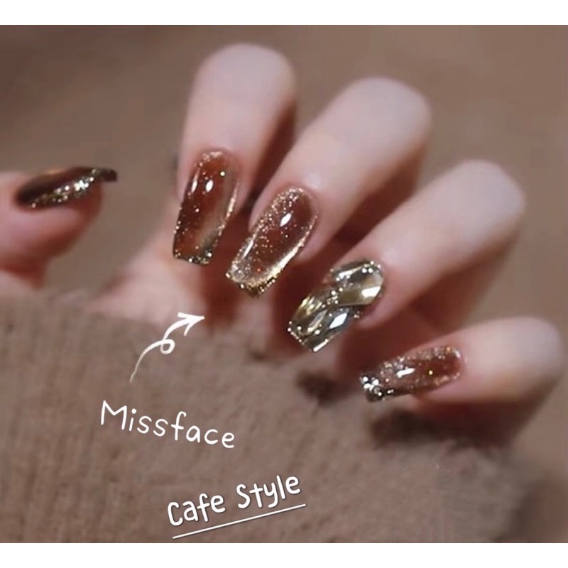 sơn gel  mắt mèo kim cương cafe coco