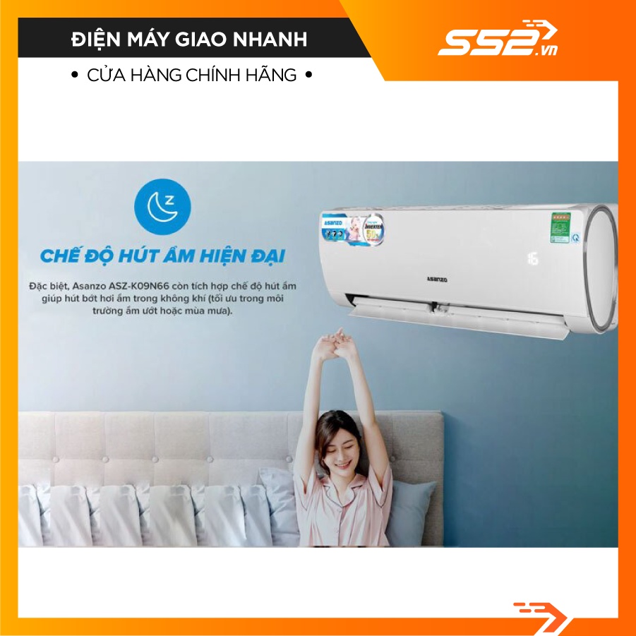 [Miễn Phí Lắp Đặt TP.HCM]Máy lạnh Asanzo Inverter 1.5 HP K12N66 -  Bảo Hành Chính Hãng