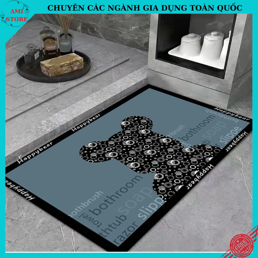 Thảm silicon lau chân siêu thấm hút, thảm chùi chân chống trượt decor nhà cửa