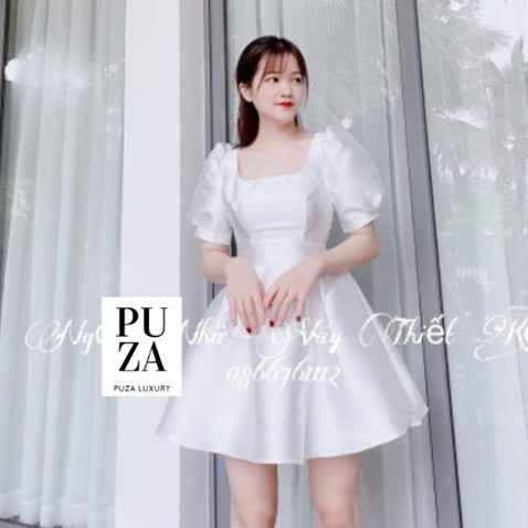 Đầm xòe ngăn thiết kếĐX01,đầm dáng xòe  tapta cổ vuông tay bồng 3 màu xinh xắn - MIN Clothing ĐX01 | BigBuy360 - bigbuy360.vn