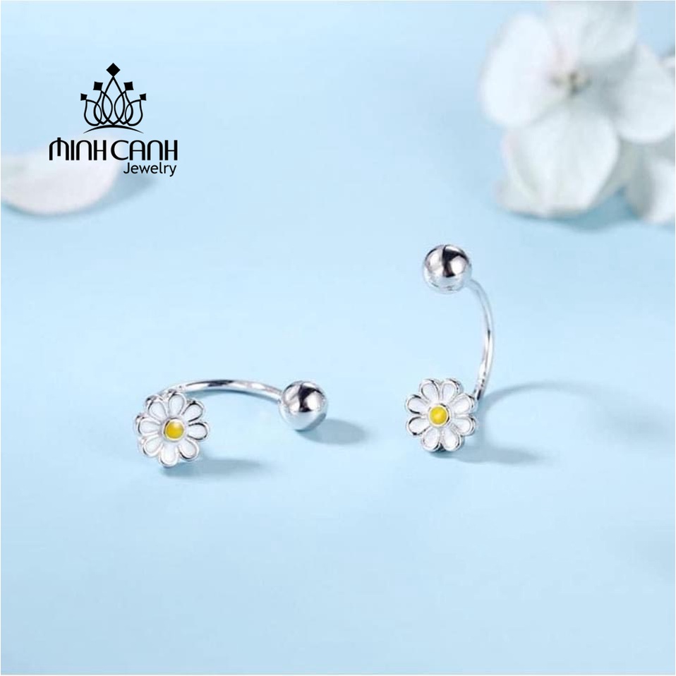 Bông Tai Hoa Cúc Họa Mi Chốt Ren Vặn Minh Canh Jewelry