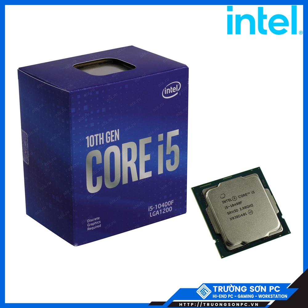 CPU Intel Core i5 10400F (2.9GHz turbo up to 4.3Ghz, 6 Cores 12 Threads, 12MB Cache, 65W) | Full Box Nhập Khẩu