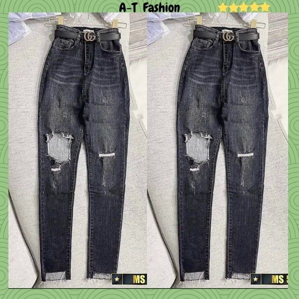 Quần jean nữ rách lưng cao skinny ôm dáng, quần bò nữ đẹp chất jeans co giãn (nhiều mẫu) thời trang A-T Fashion - MQ515