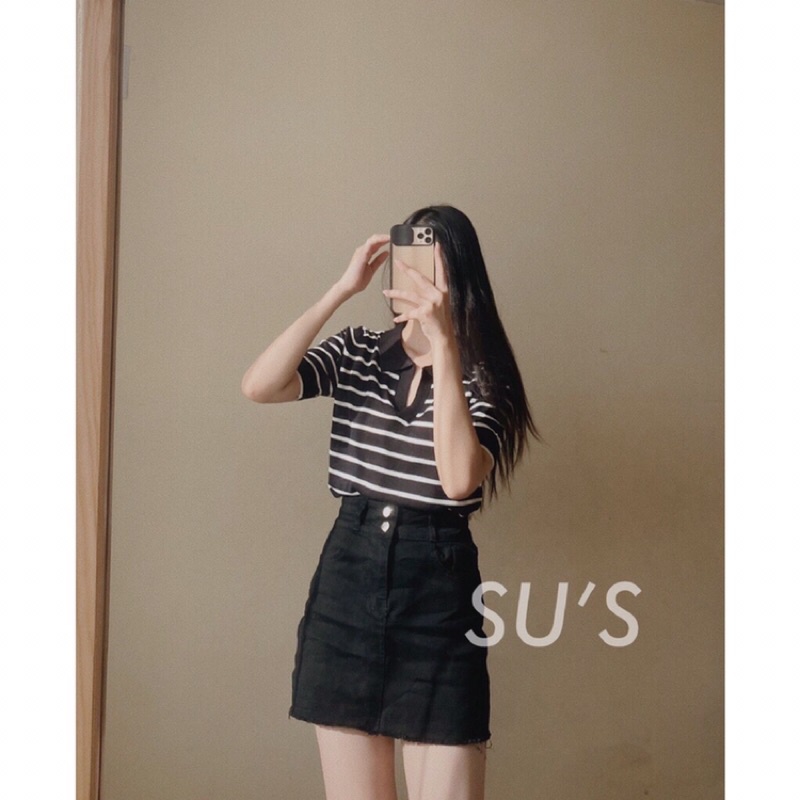 Áo len polo cổ V kẻ ngang 20 Clothes (y ảnh) | BigBuy360 - bigbuy360.vn