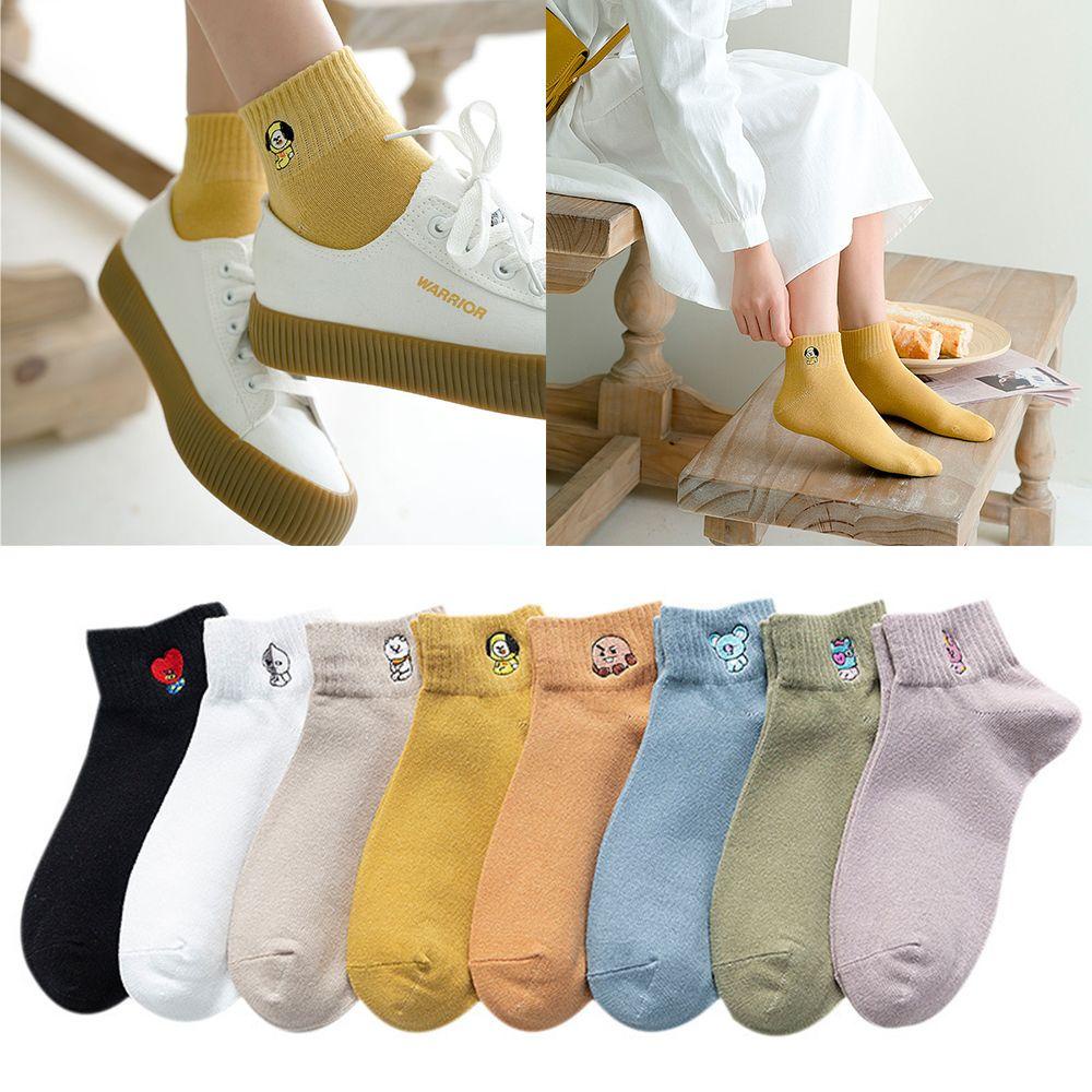 ROWANS Vớ Cotton Mềm Cổ Ngắn Phong Cách Hàn Quốc Thời Trang Xuân Thu Cho Nữ