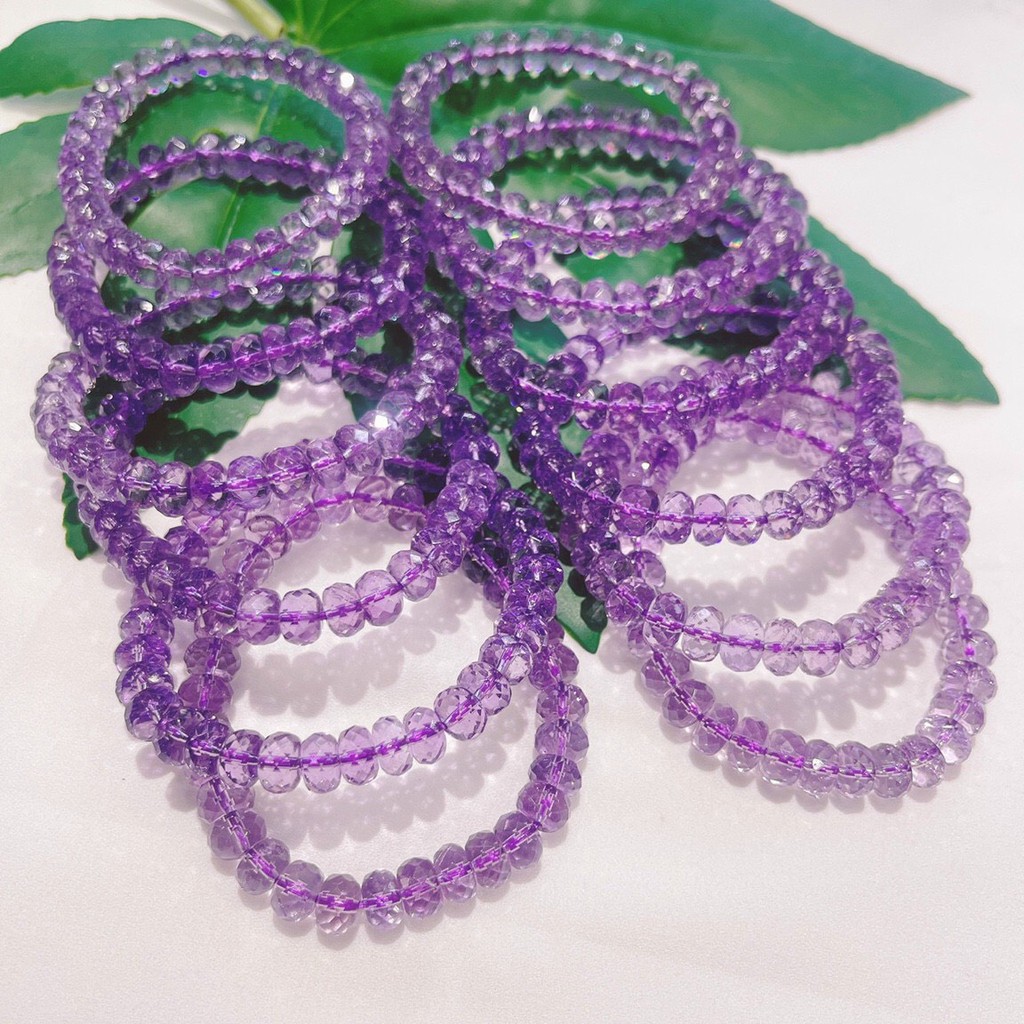 Vòng Tay Thạch A Tím Lavender Cắt Giác Siêu Đẹp Nhiều Size