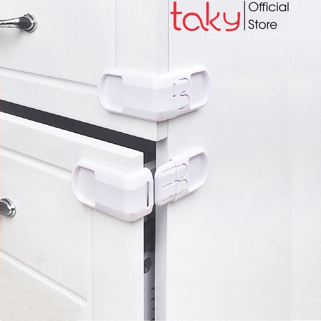 Chốt Góc - Taky, Khóa Tủ Ngăn Kéo Tránh Em Bé Tự Mở Tủ - Tiện Dụng Cho Mẹ - An Toàn Cho Bé - 3109