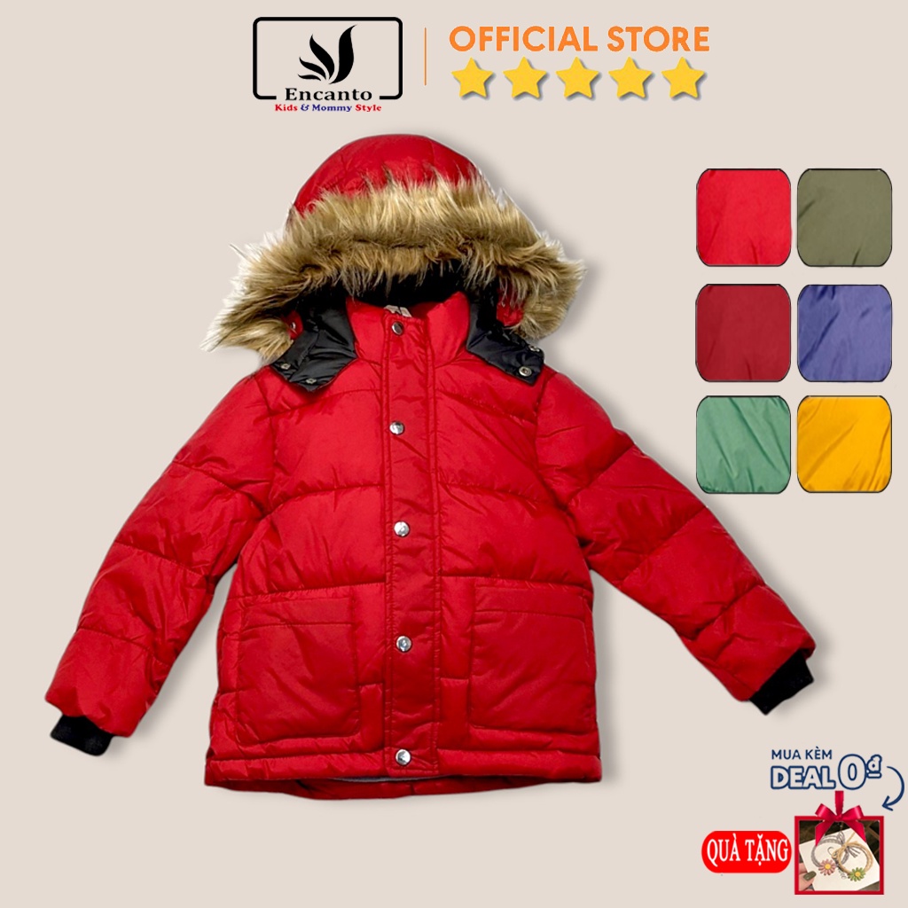 Áo phao cho bé xuất Hàn mũ lông lót nỉ parka áo phao bé gái ấm áp (127408)