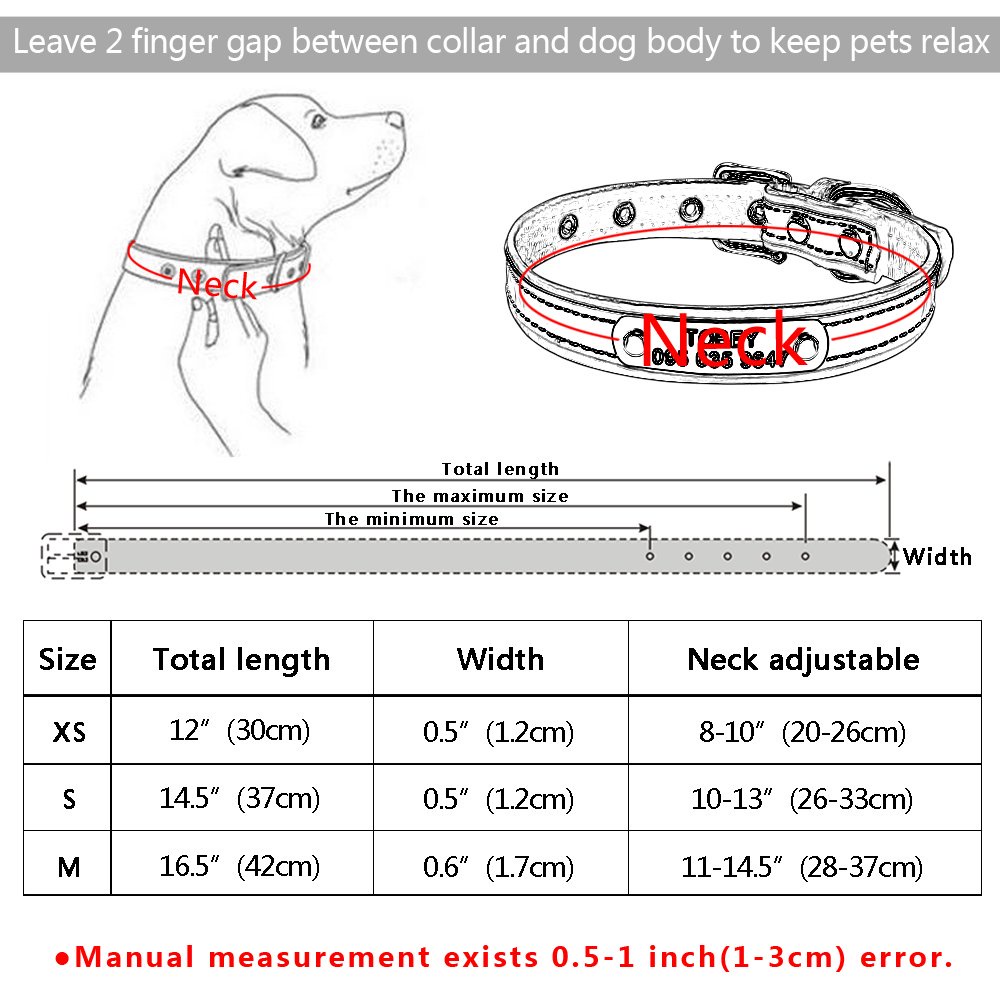 Vòng Cổ Da Phản Quang Tùy Chỉnh 27Pets
