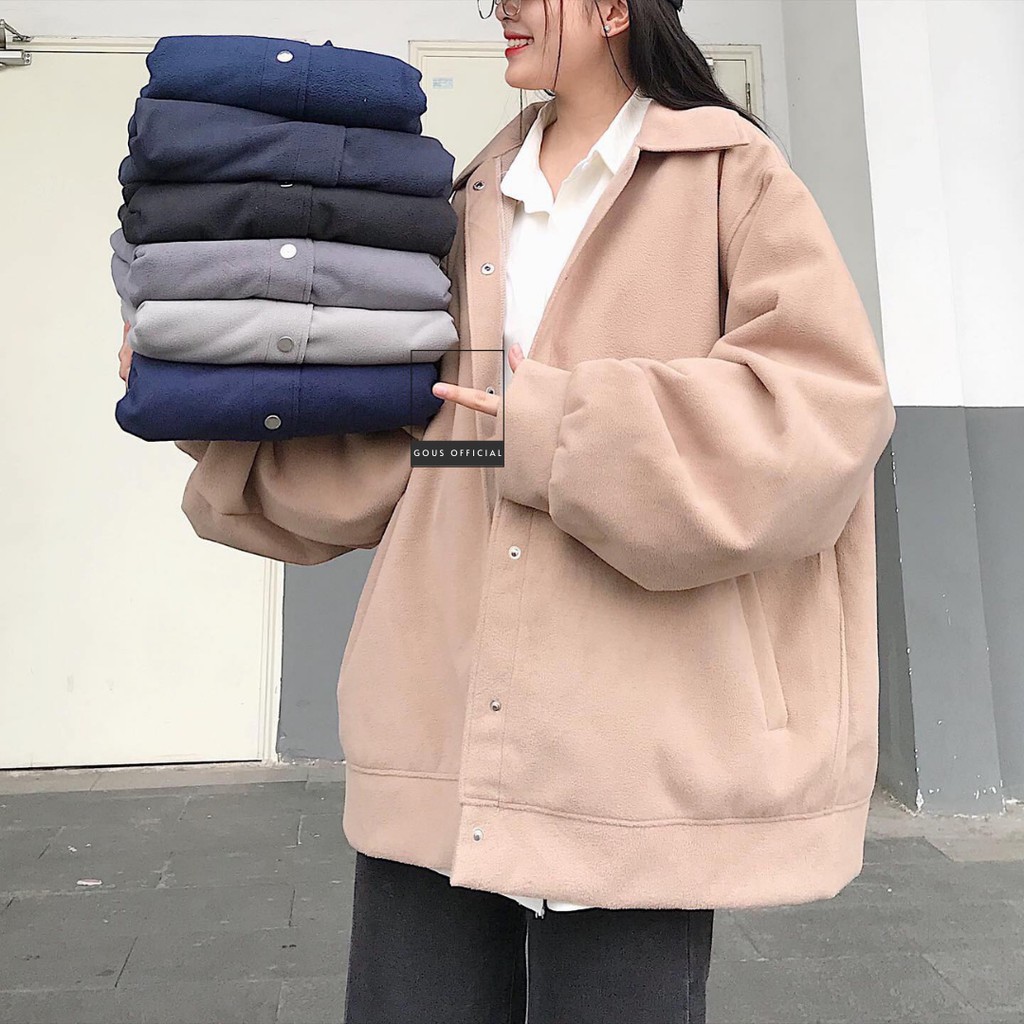Áo Khoác Jacket Chất Nhung Dày Dặn Áo Khoác Nữ Mẫu Thu Đông Hot 2021 Mẫu Khoác Cúc Bấm Xinh Xắn 1762
