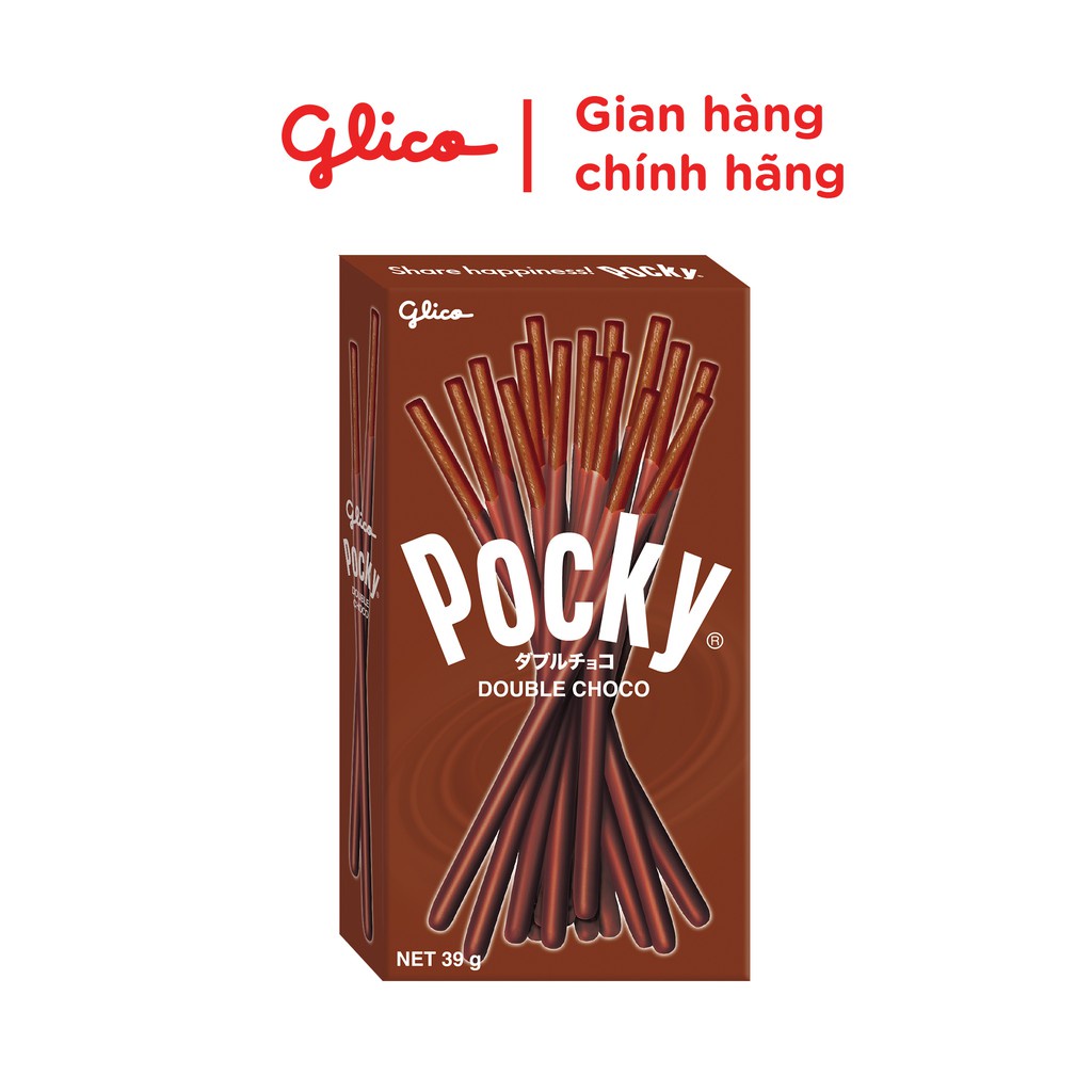 Bánh snack que phủ kem Glico Pocky Happy Set F combo 10 hộp (5 dâu 5 double sô cô la)