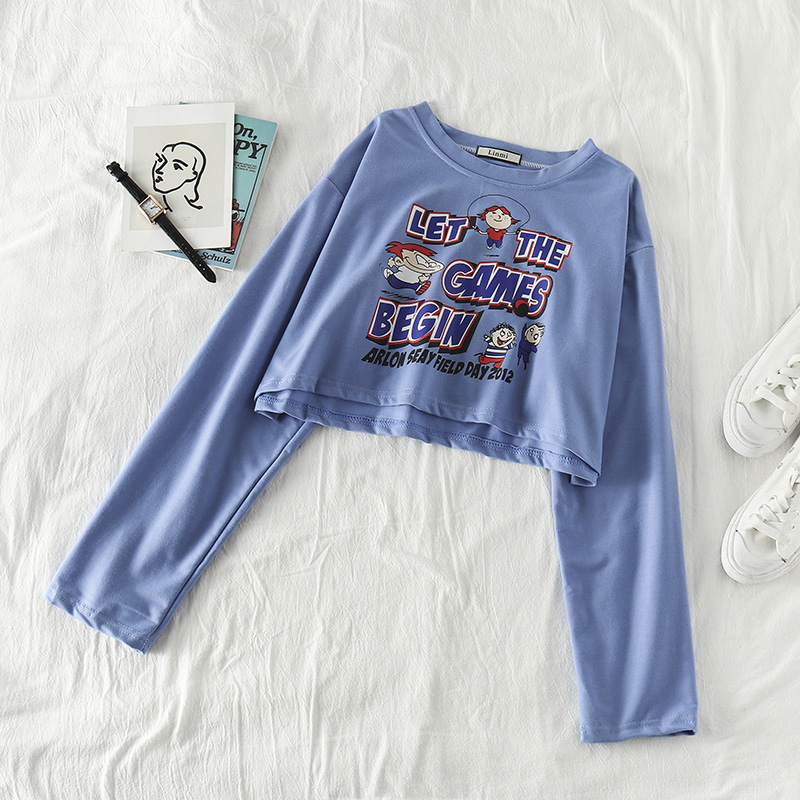 Áo thun crop top IELGY tay dài màu trơn thời trang mùa hè dành cho nữ