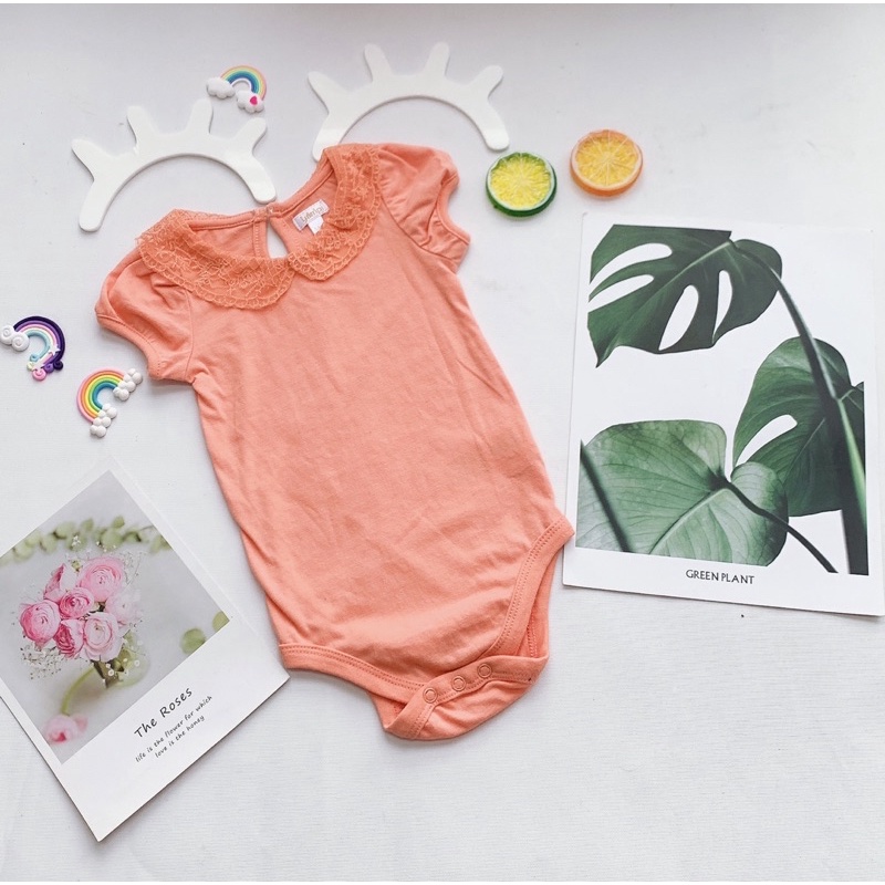 [mã SRMA9673 giảm 50% tối đa 20k đơn 0đ][Chọn mẫu] BODY CHIP COTTON VIỀN REN CỔ SEN CHO BÉ GÁI 3-24m