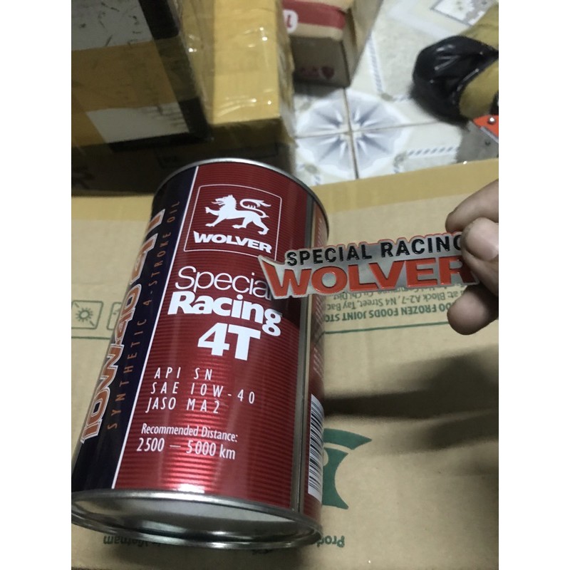 lon 1 lít nhớt wolver special racing full tổng họp 10w-40 mẫu mới nhất