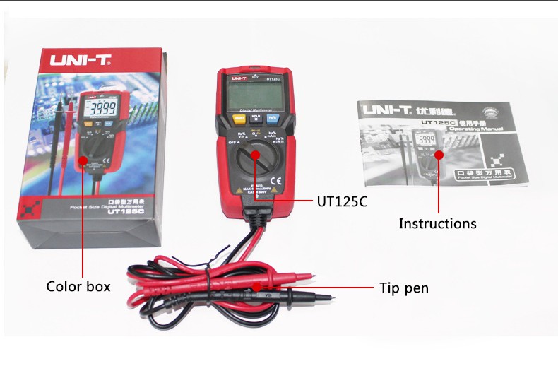 UNI-T UT125C Bỏ túi đồng hồ đa năng kỹ thuật số