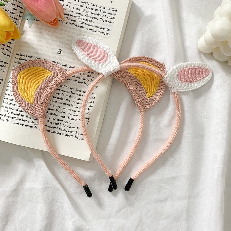 Cài tóc hoạt hình - Băng đô tóc handmade tai thỏ xinh - Khăn turban