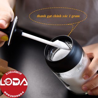 Hũ Đựng Gia Vị Kèm Muỗng Hũ Gia Vị Lọ Gia Vị Kèm Nhãn Dán Tên Loại Gia Vị Dùng Cho Nhà Bếp 250ml