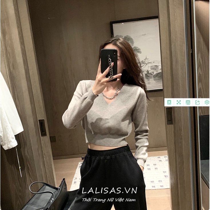 Áo len tay dài cổ V thời trang Hàn Quốc đơn giản
