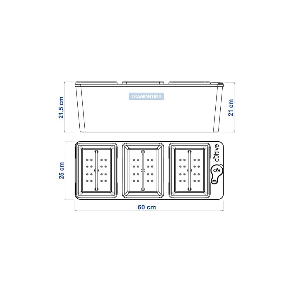 Chậu tự tưới 3 ngăn cao cấp Tramontina - ban công xanh