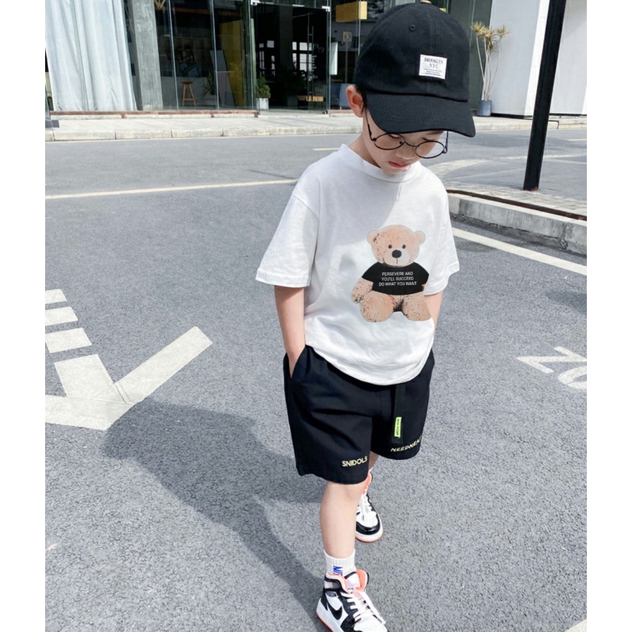 ÁO THUN COTTON GẤU IN 3D cực HÓT cho bé 8-20kg