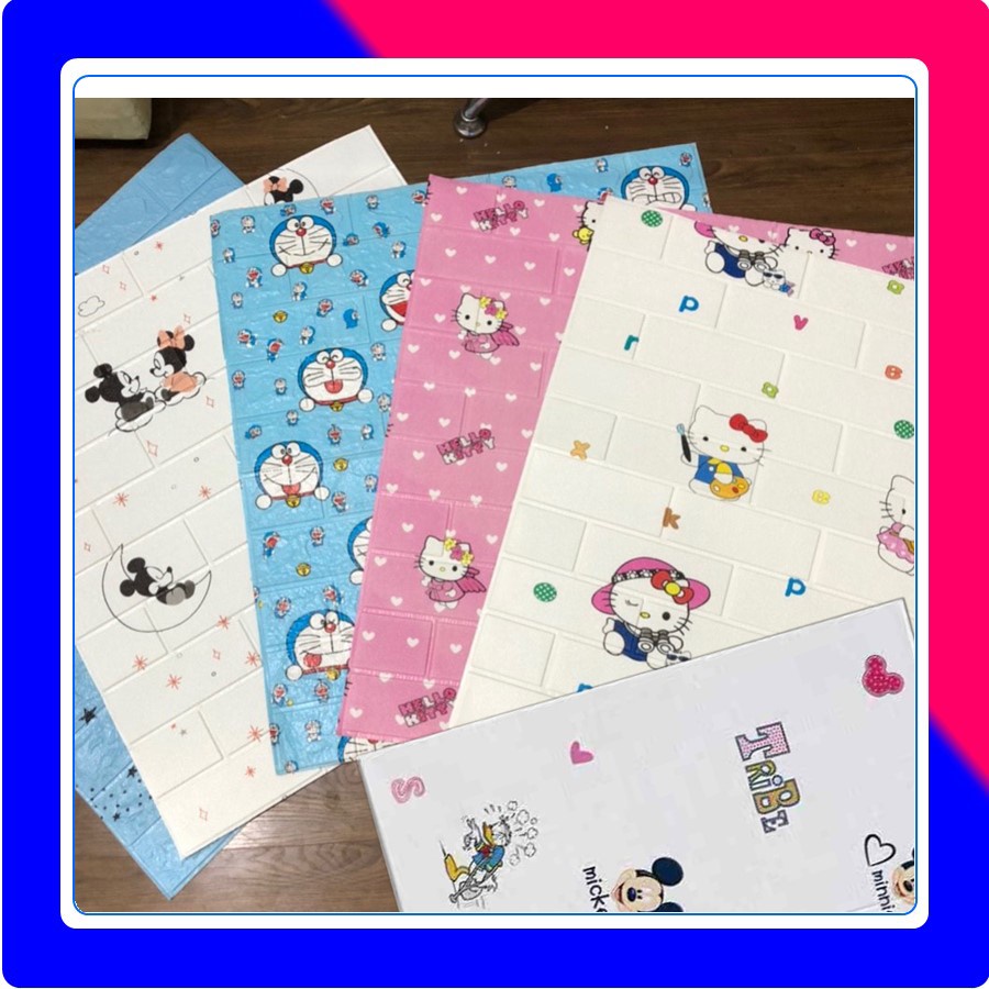 Xốp dán tường 3d trẻ em họa tiết hoạt hình khổ lớn kích thước 70 x 77 cm - LELEGSHOP