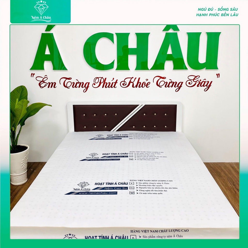 🔥SHIP HỎA TỐC HCM_Nệm cao su than hoạt tính cao cấp Á Châu, BH 15 năm, nệm cao su 2 mặt lỗ tròn siêu đàn hồi, êm ái
