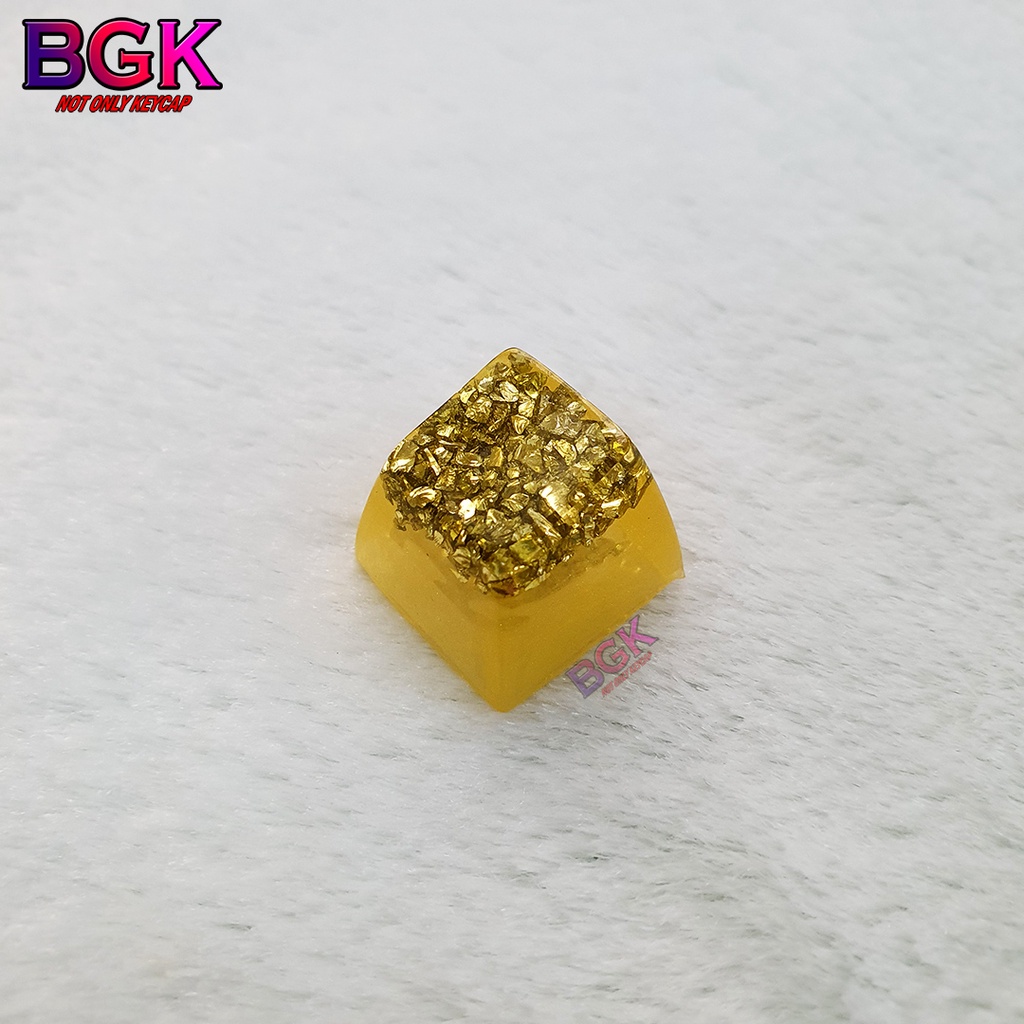 Keycap Lẻ Tinh Thể Vàng Golden Crystal Keycap SA profile ( keycap resin độc lạ )( Keycap Artisan )