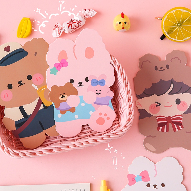 Thẻ trống hình hoạt hình Nhật Bản sáng tạo có thể gấp gọn DIY cho trẻ em