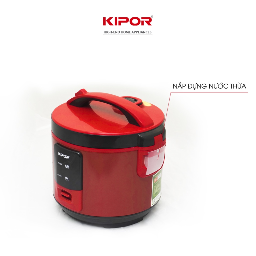 Nồi cơm điện KIPOR KP-N1512 - 1.2L - Nồi cơ chống dính TEFLON 5 lớp dầy 3mm nặng 690G - Bảo hành tại nhà 12 tháng