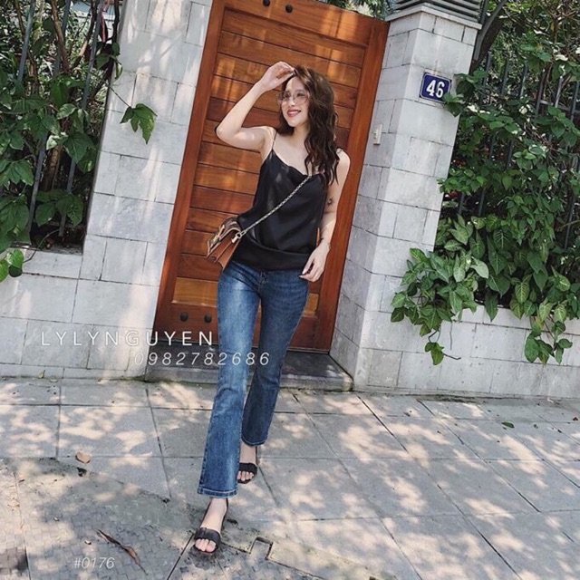 Quần ống loe lửng siêu co dãn